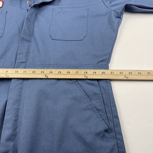 UniFirst Coverall Men's 44R Blue Mechanic Work Uniform Front Zip Poly Cotton - Picture 6 of 10